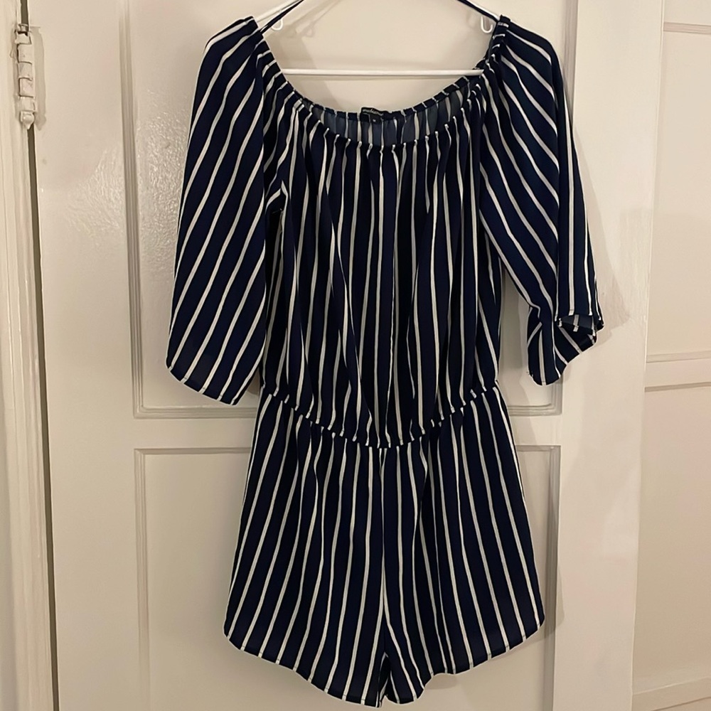 Ambiance Navy Blue Short Romper